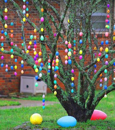 Easter Egg Tree Decor #easter #diy #cheap #decor #decorhomeideas