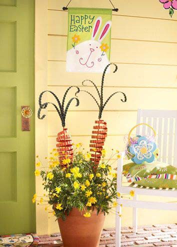 Easter Flower Pot #easter #diy #porch #decor #decorhomeideas