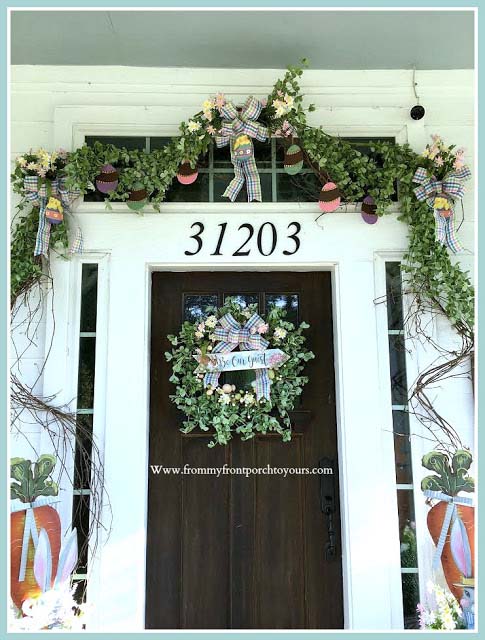 Easter Front Porch Decoration #easter #diy #porch #decor #decorhomeideas