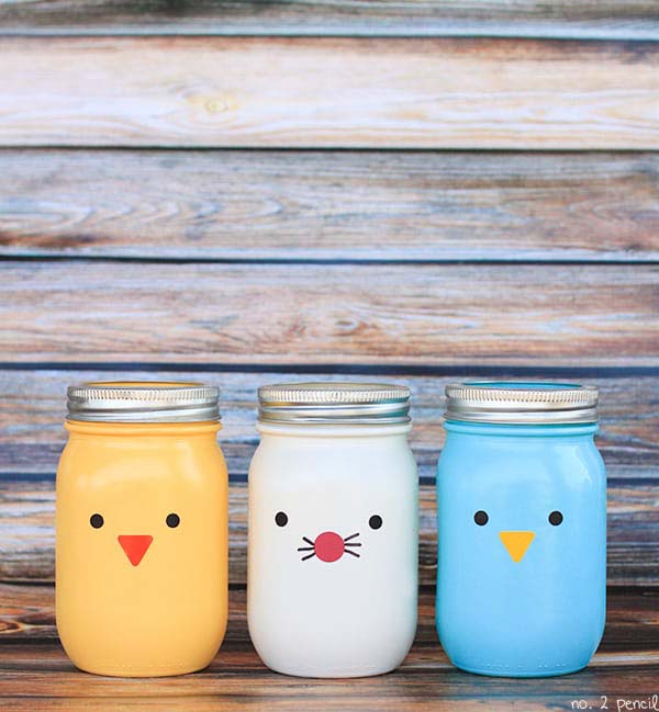 Easter Mason Jars Decor #easter #diy #dollarstore #crafts #decorhomeideas