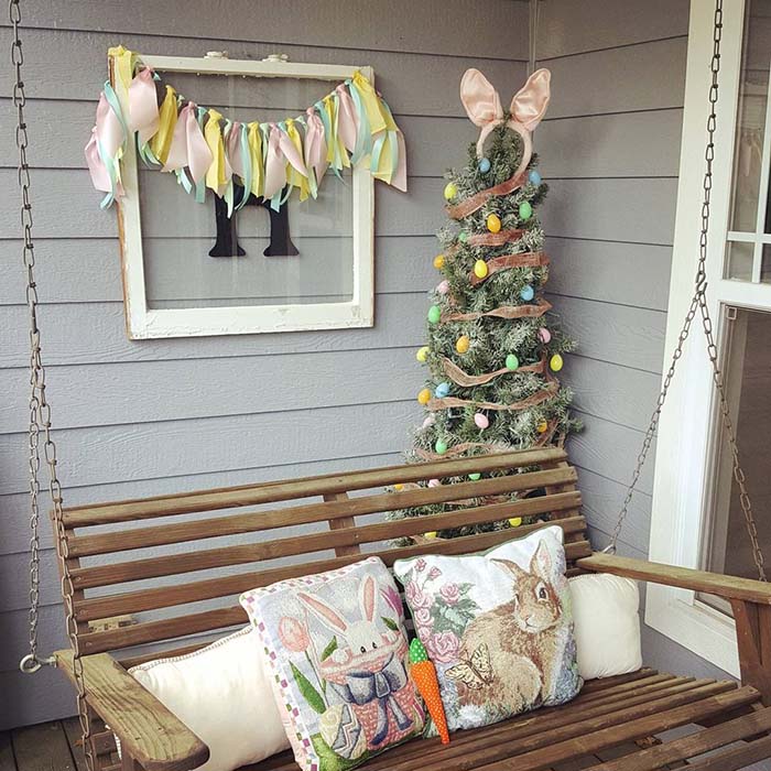 Easter Porch Decoration Swing #easter #diy #porch #decor #decorhomeideas