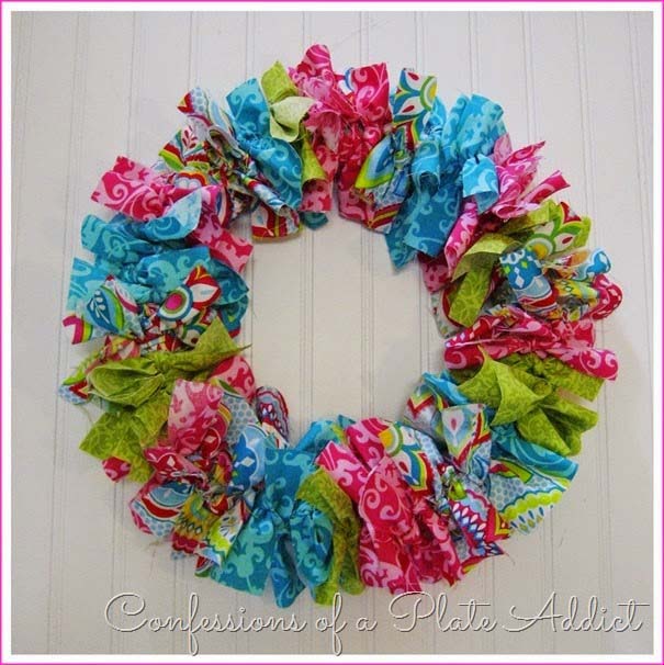 Easy No Sew Fabric Wreath #easter #diy #cheap #decor #decorhomeideas