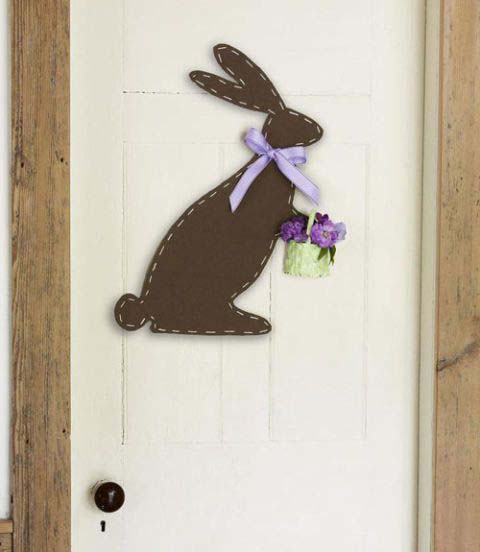 Felt Bunny Door Hanger #easter #diy #cheap #decor #decorhomeideas