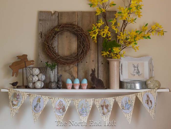 Floating Shelf Rustic Decor #easter #diy #rustic #decor #decorhomeideas