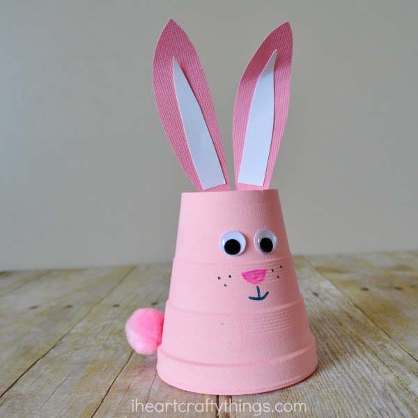 Foam Cup Bunny #easter #diy #dollarstore #crafts #kids  #decorhomeideas