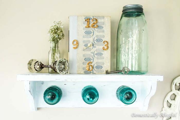 Antique Glass Insulator Coat Rack Shelf #hatrack #diy #organizer #decorhomeideas