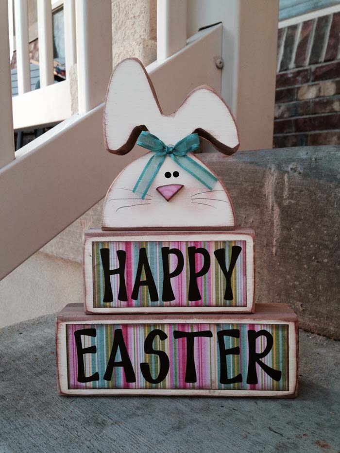 Happy Easter Stacker #easter #diy #porch #decor #decorhomeideas