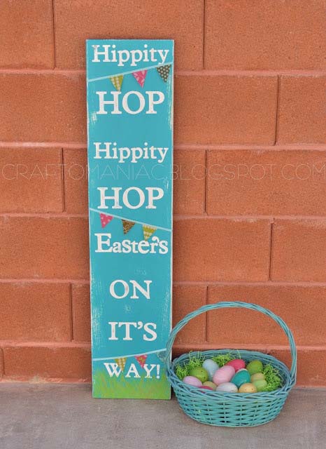 Hippity Hop Easter Board #easter #diy #wood #crafts #decorhomeideas