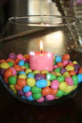 Jelly Bean Candle #easter #diy #centerpiece #decorhomeideas