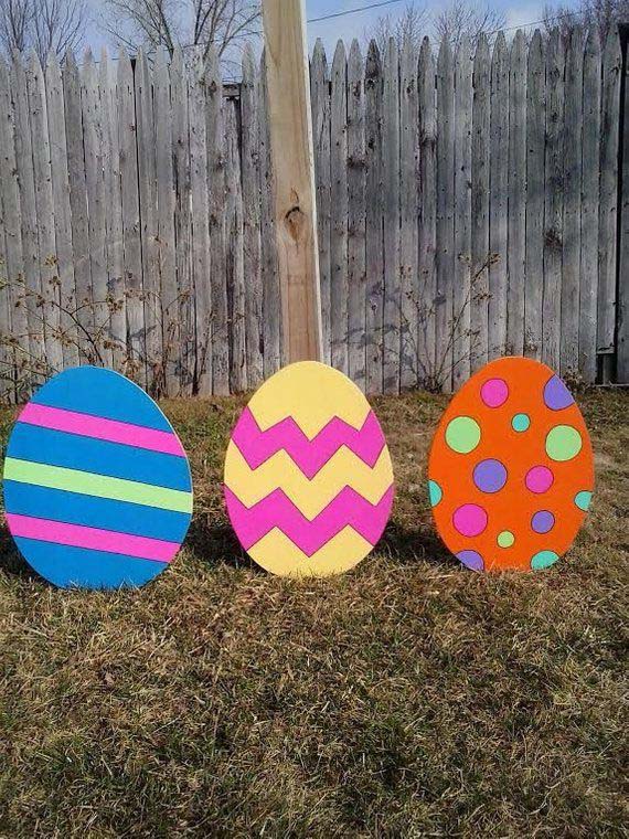 Large Wood Egg Stakes #easter #diy #wood #crafts #decorhomeideas