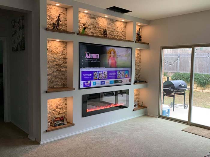 Living Room Drywall Project #diy #drywall #livingroom #tv #entertainment #decorhomeideas