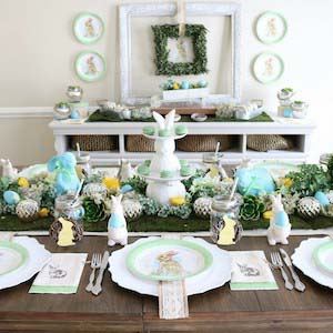 Modern Farmhouse Easter Brunch Tablescape #easter #diy #centerpiece #decorhomeideas