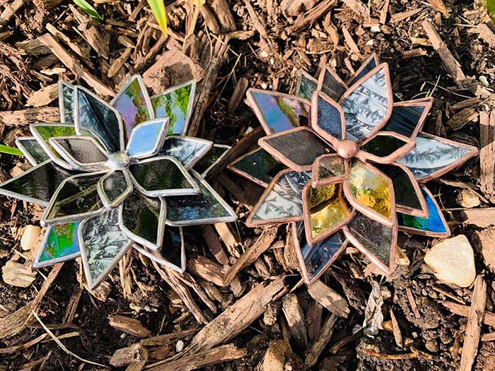 Multi Colored Stained Glass Succulents