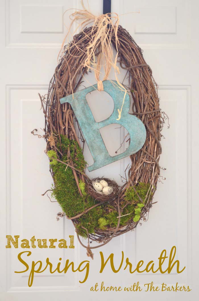 Natural Spring Wreath #easter #diy #rustic #decor #decorhomeideas