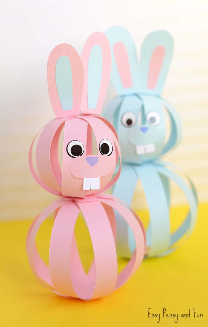 Paper Bunny Craft for Kids #easter #diy #dollarstore #crafts #kids  #decorhomeideas