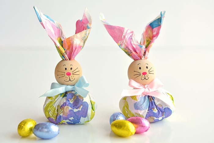 Paper Napkin Bunny Favors #easter #diy #dollarstore #crafts #decorhomeideas