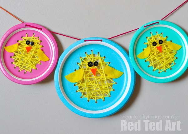 Paper Plate Chicks #easter #diy #dollarstore #crafts #kids  #decorhomeideas