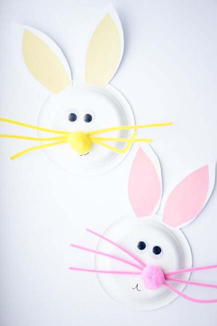 Paper Plate Easter Bunny #easter #diy #dollarstore #crafts #kids  #decorhomeideas