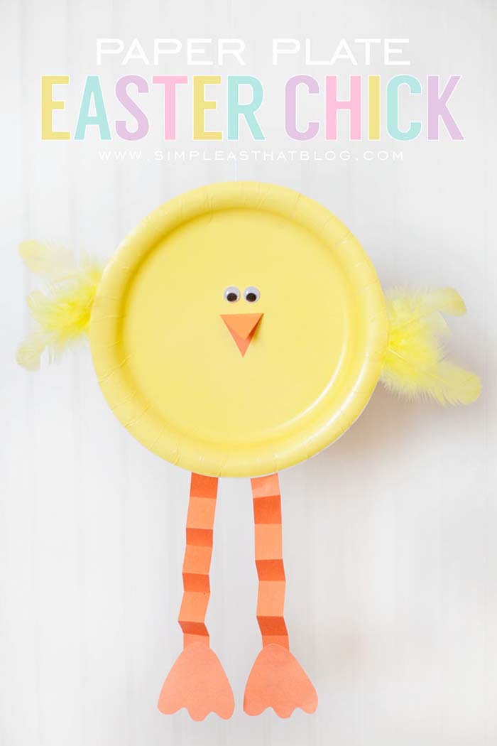 Paper Plate Easter Chick #easter #diy #dollarstore #crafts #kids  #decorhomeideas