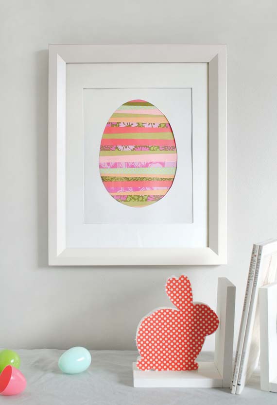 Paper Strip Egg Art #easter #diy #cheap #decor #decorhomeideas