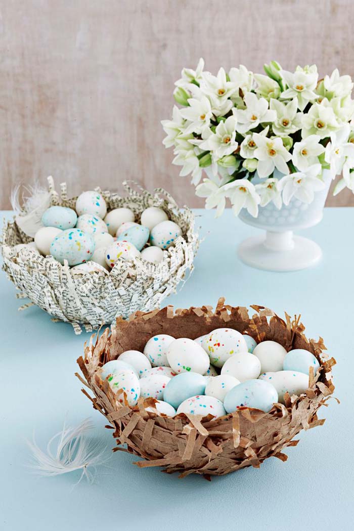 Papier Mache Nest #easter #diy #cheap #decor #decorhomeideas