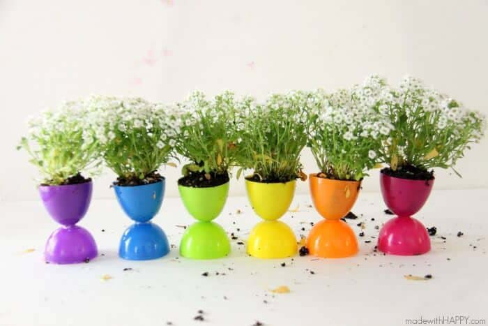 Plastic Egg Planter #easter #diy #cheap #decor #decorhomeideas