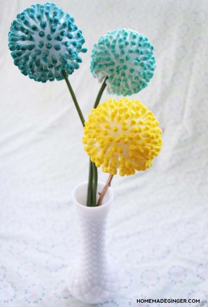 Q Tip Flowers #easter #diy #dollarstore #crafts #kids  #decorhomeideas