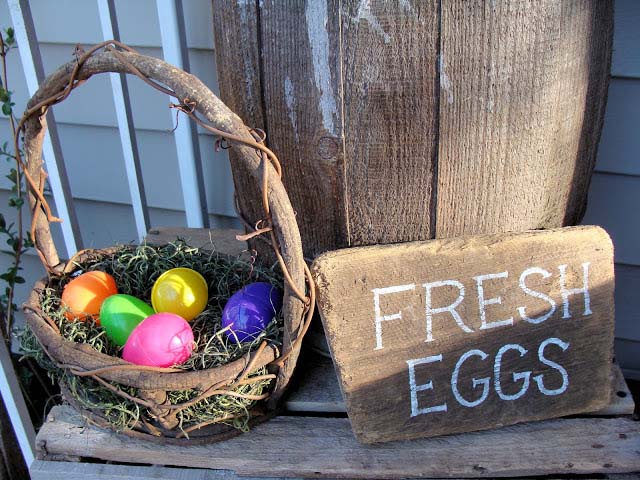 Rustic Easter Porch Decor #easter #diy #porch #decor #decorhomeideas