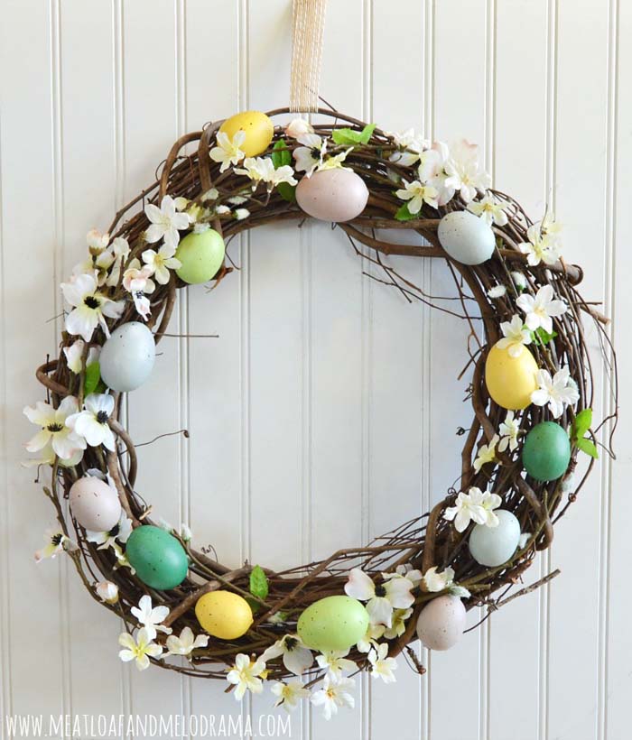 Rustic Egg Wreath #easter #diy #cheap #decor #decorhomeideas