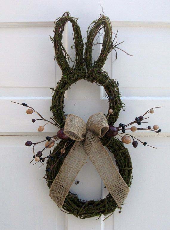 Rustic Grapevine Bunny Wreath #easter #diy #rustic #decor #decorhomeideas