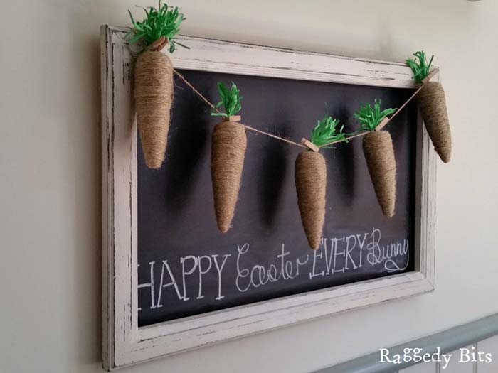 Rustic Jute Carrot Garland #easter #diy #rustic #decor #decorhomeideas