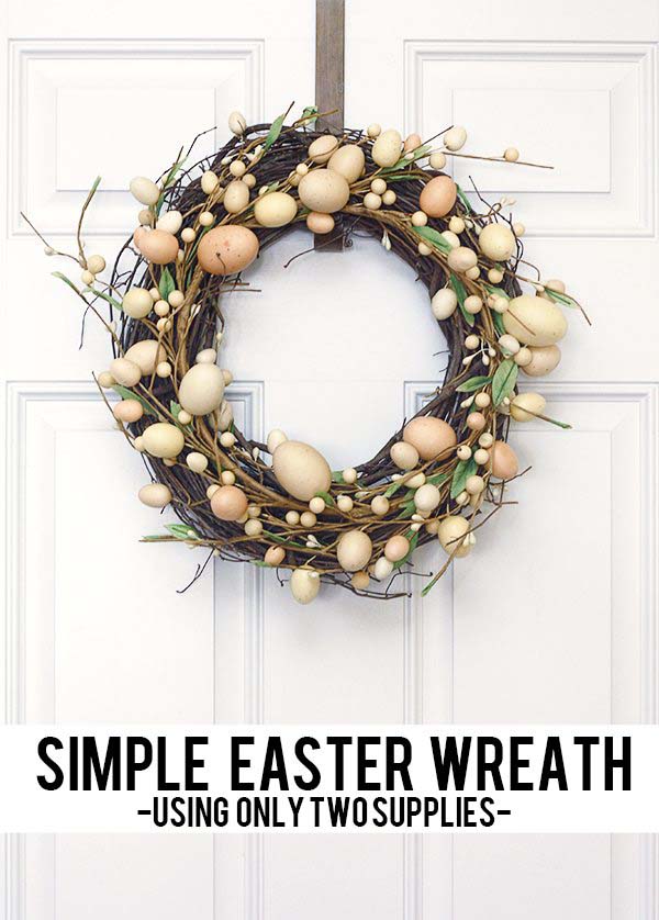 Simple Neutral Easter Wreath #easter #diy #rustic #decor #decorhomeideas