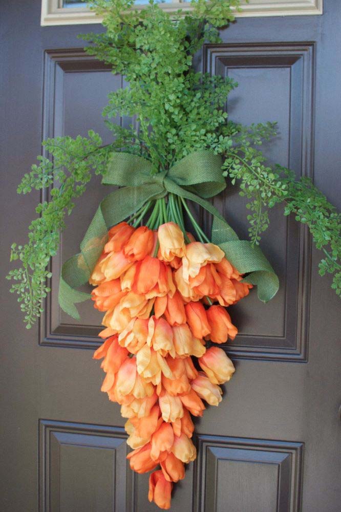 Spring Carrot Door Hanger #easter #diy #porch #decor #decorhomeideas