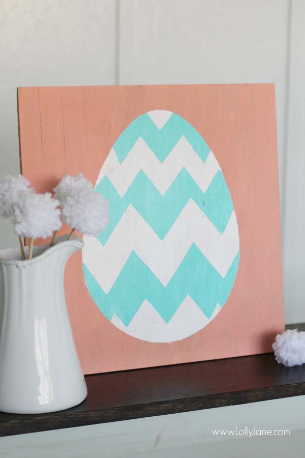 Spring Easter Egg Sign Decor #easter #diy #wood #crafts #decorhomeideas