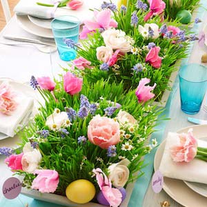 Spring Floral Centerpiece #easter #diy #centerpiece #decorhomeideas