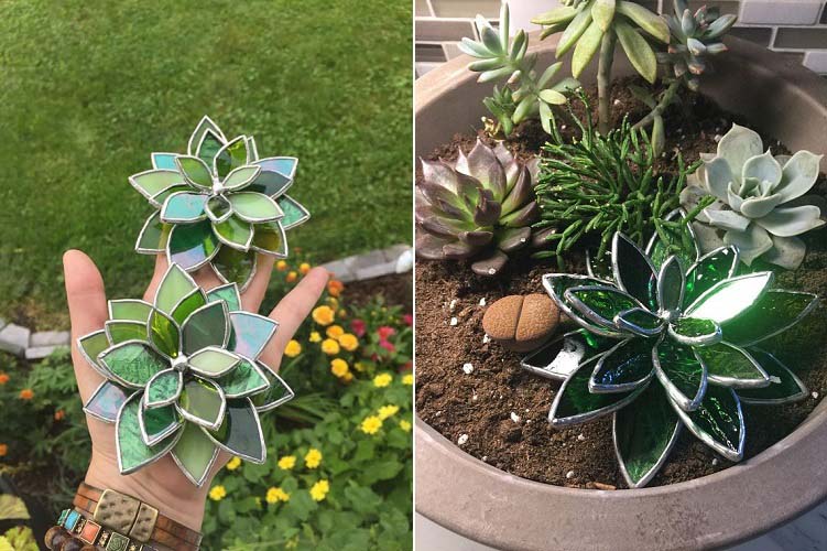 Stained Glass Succulents 1