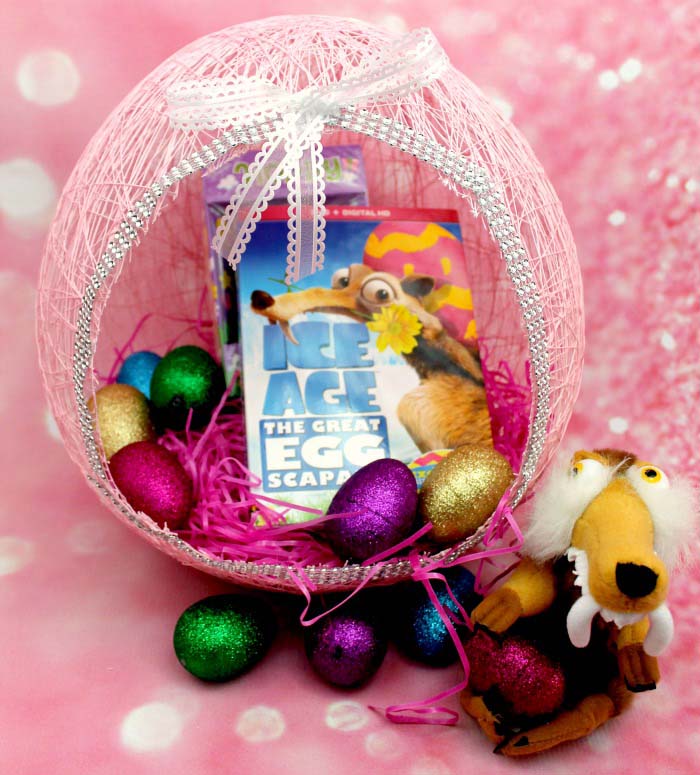 String Easter Egg Basket #easter #diy #dollarstore #crafts #decorhomeideas