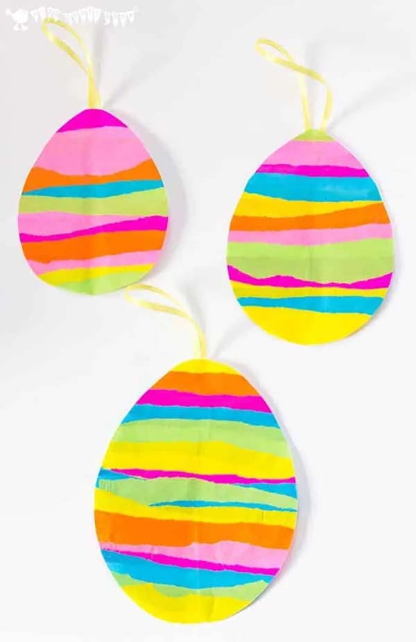 Tissue Paper Easter Egg Sun Catchers #easter #diy #dollarstore #crafts #kids  #decorhomeideas