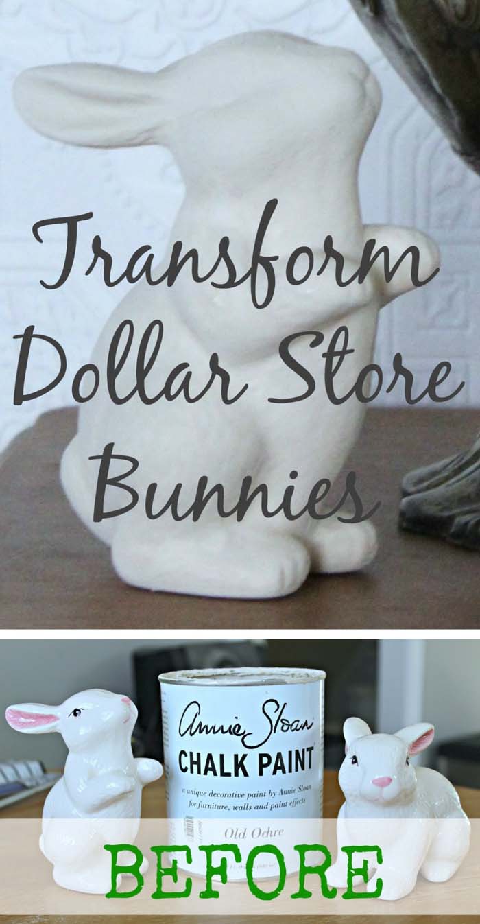 Transform Dollar Store Bunnies #easter #diy #dollarstore #crafts #decorhomeideas
