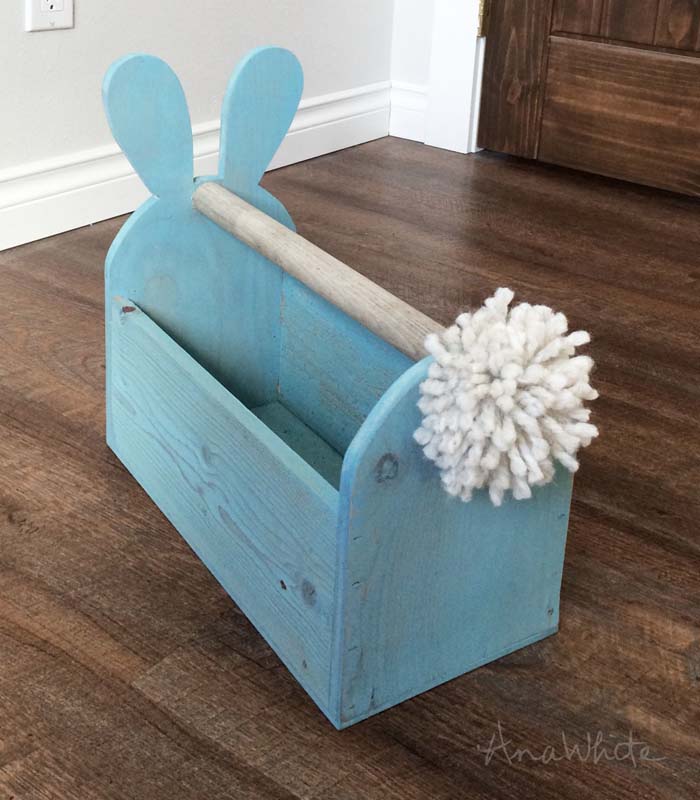 Wood Bunny Ear Easter Basket #easter #diy #wood #crafts #decorhomeideas