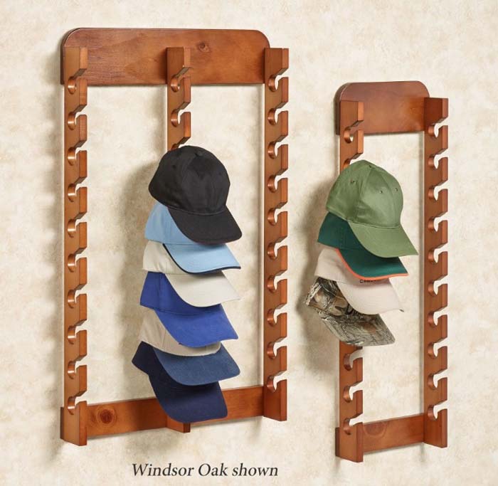 Wood Cap Display Wall Rack #hatrack #diy #organizer #decorhomeideas