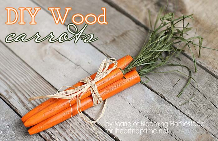 Wood Carrots #easter #diy #wood #crafts #decorhomeideas