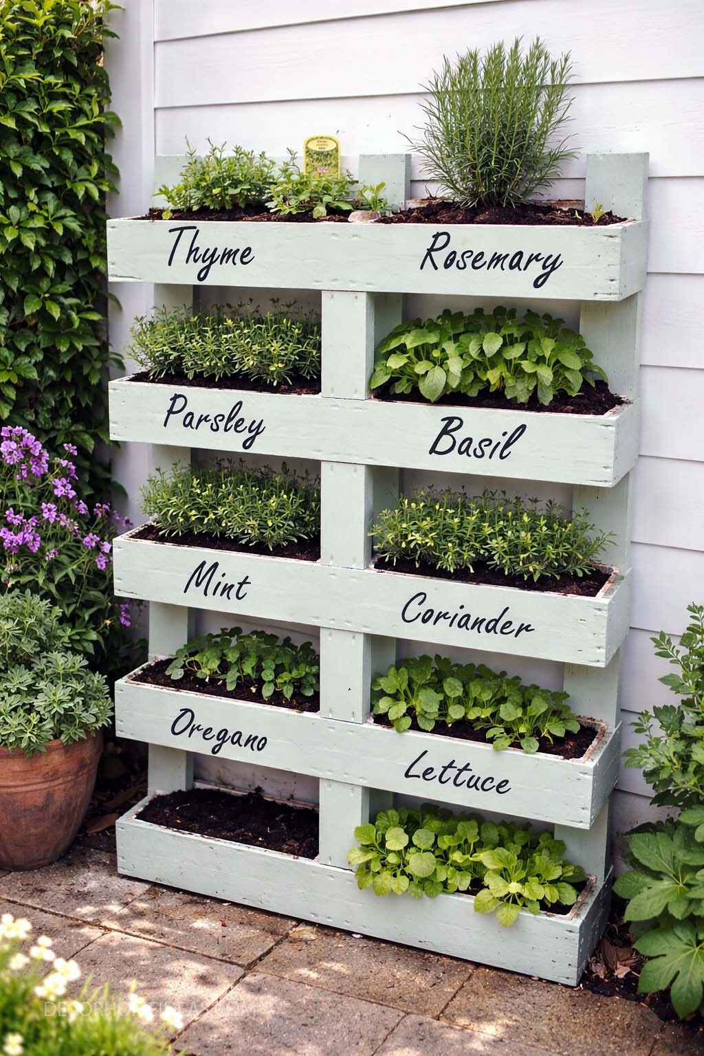 Vertical Pallet Herb Planter for Small Garden Spaces