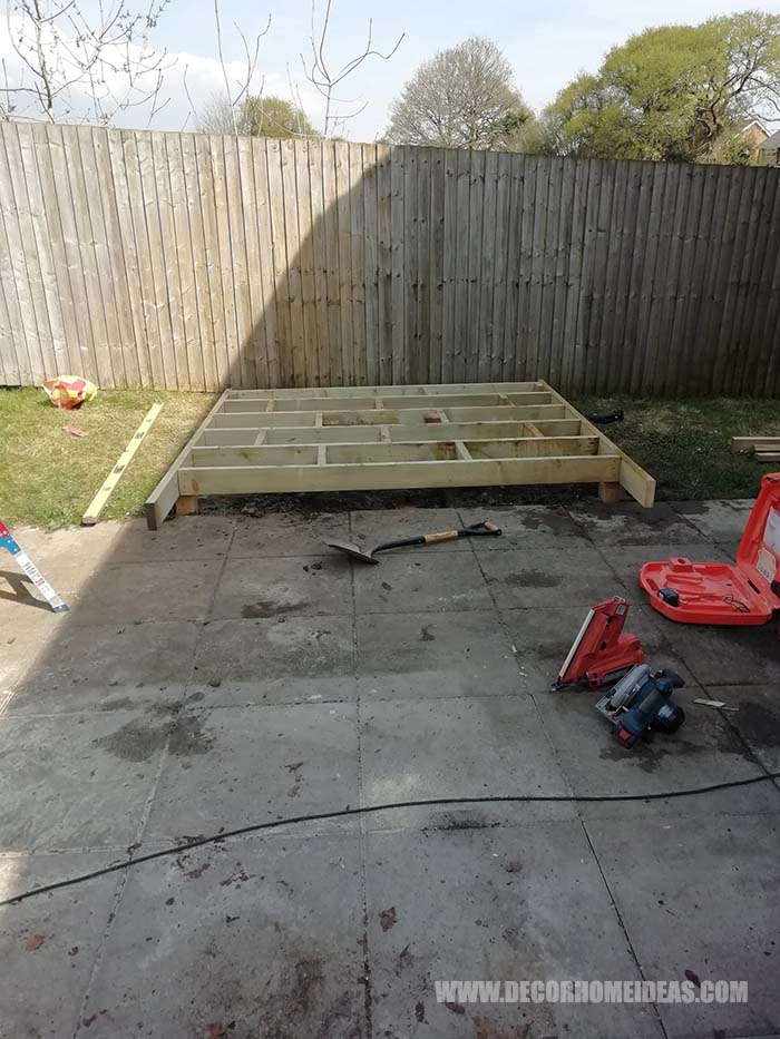 DIY Hot Tub Deck Building Step 1