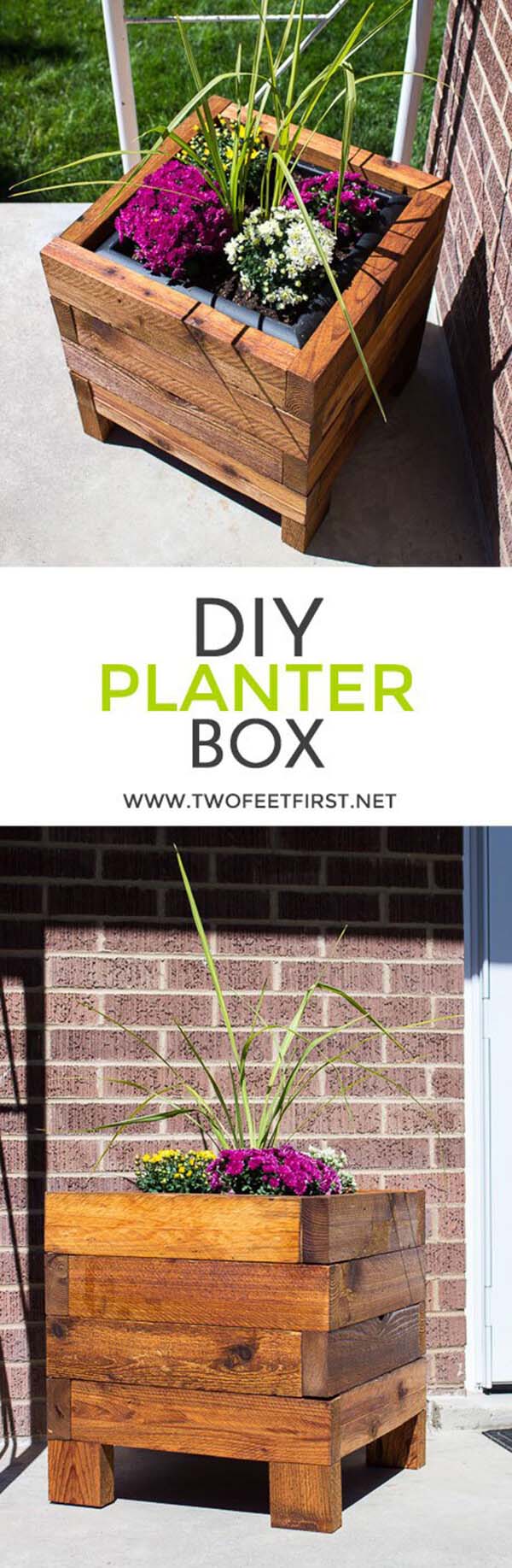 DIY Small Wooden Planter Box #diy #planter #wood #flower #pallet #decorhomeideas