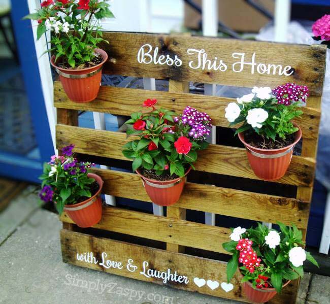 Home Pallet Flower Pot Holder #diy #planter #wood #flower #pallet #decorhomeideas