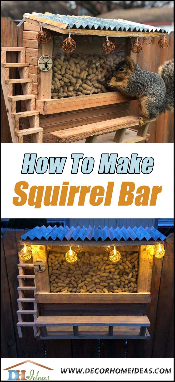 How To Make Squirrel Bar. This awesome DIY project was inspired by the picnic table, but it's way more sophisticated and charming. #diy # woodwork #squirrel #bar #decorhomeideas