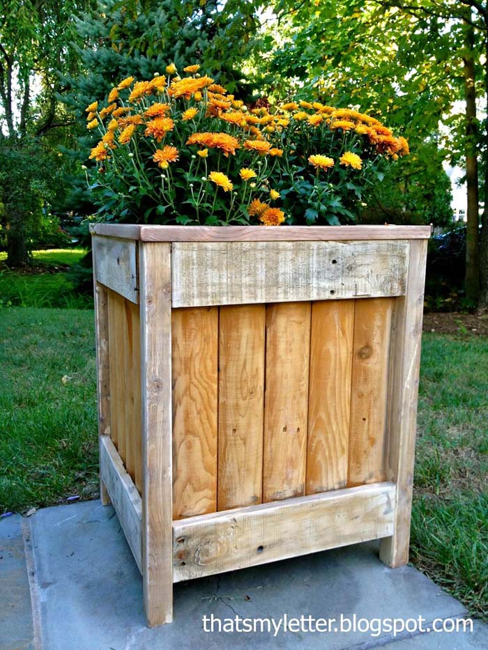 Rustic Large Wood Planter Box #diy #planter #wood #flower #pallet #decorhomeideas