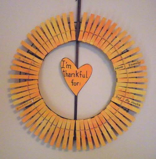 I Am Thankful For Wreath #diy #clothespin #wreath #crafts #decorhomeideas