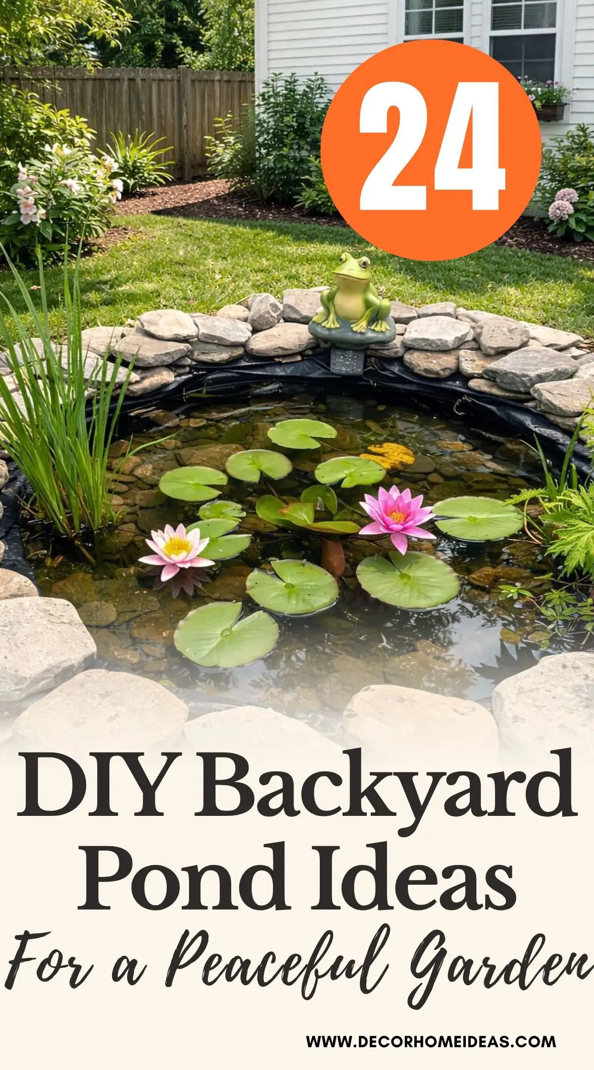Looking to design a peaceful outdoor space? These 24 creative DIY backyard pond ideas are perfect for creating a tranquil garden atmosphere with beautiful water features, natural pond landscaping, and relaxing backyard garden designs.